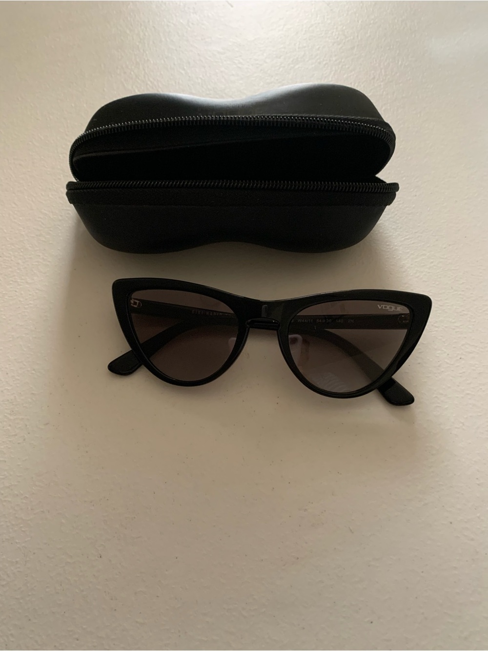 Vogue Black Cat-Eye Sunglasses with Dark Lenses